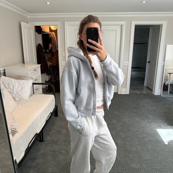 Aritzia Cozy Sweatfleece Boyfriend Boxy Zip Hoodie – Size Small - Picture 2 of 5